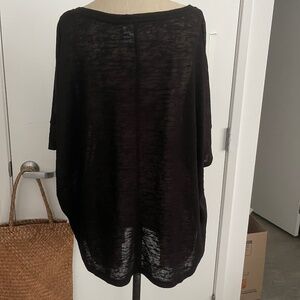 Short Sleeve Black top linen look